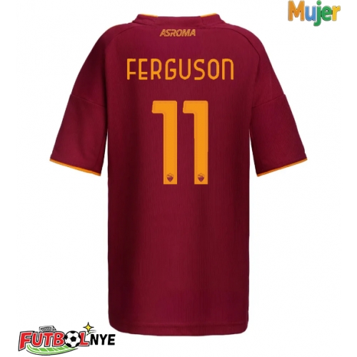 Camiseta AS Roma Evan Ferguson #11 Primera Equipación para mujer 2025-26 manga corta